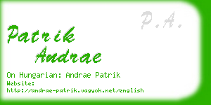 patrik andrae business card